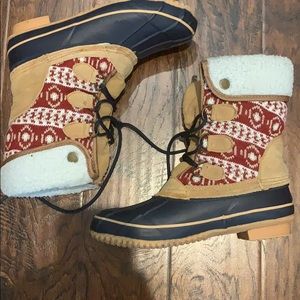 Bean boots with fun stitching